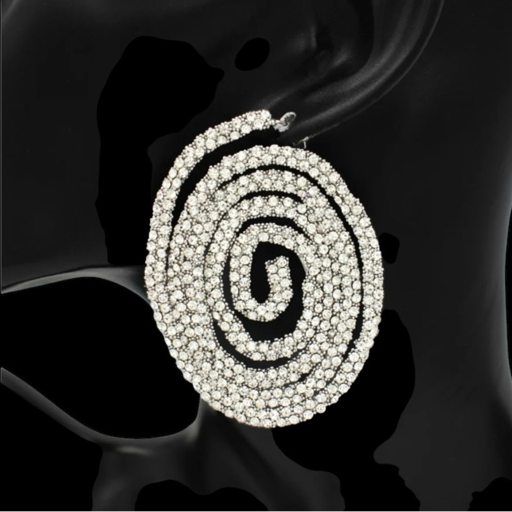 Elegant Spiral Silver Earrings